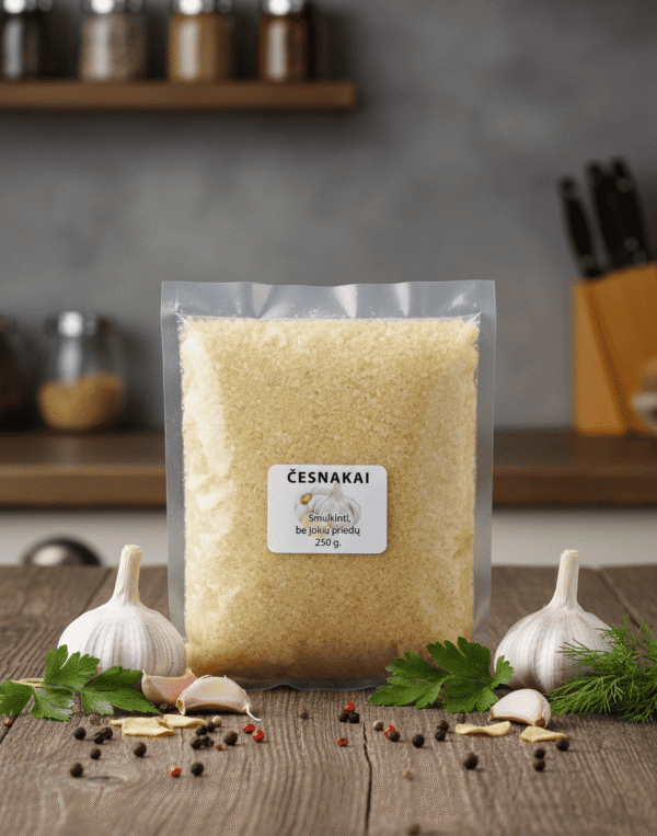 Šaldyti smulkinti česnakai be jokių priedų 250 g
